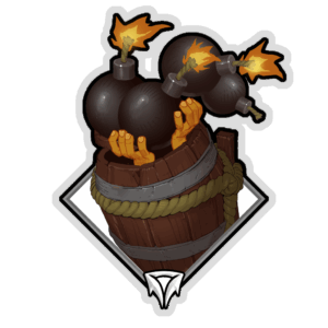 Gold Crownfall Sticker - Spoon (Bombs)