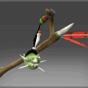 Inscribed Shrunken Head Staff