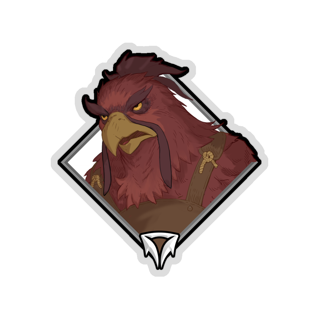 Gold Crownfall Sticker - Pecking Post Goon
