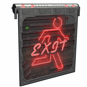 Neon Exit Garage Door
