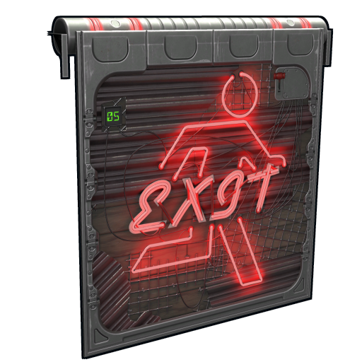 Neon Exit Garage Door