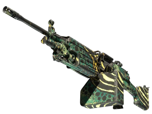 StatTrak™ M249 | Emerald Poison Dart (Well-Worn)