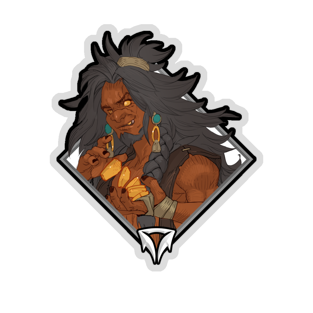 Gold Crownfall Sticker - Mox the Scrap Merchant