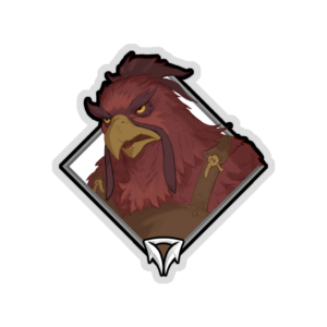 Gold Crownfall Sticker - Pecking Post Goon