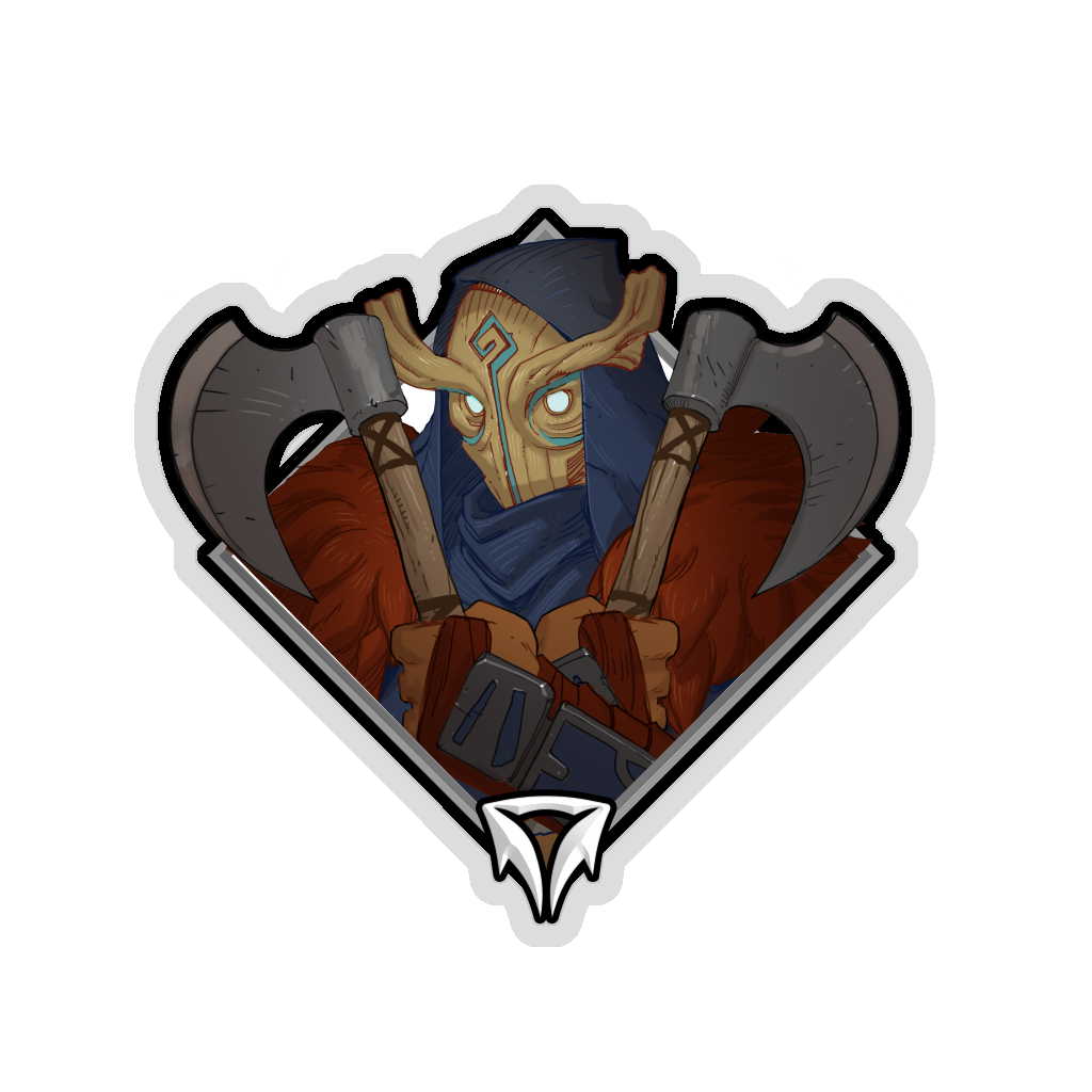 Gold Crownfall Sticker - Serina (Axes)