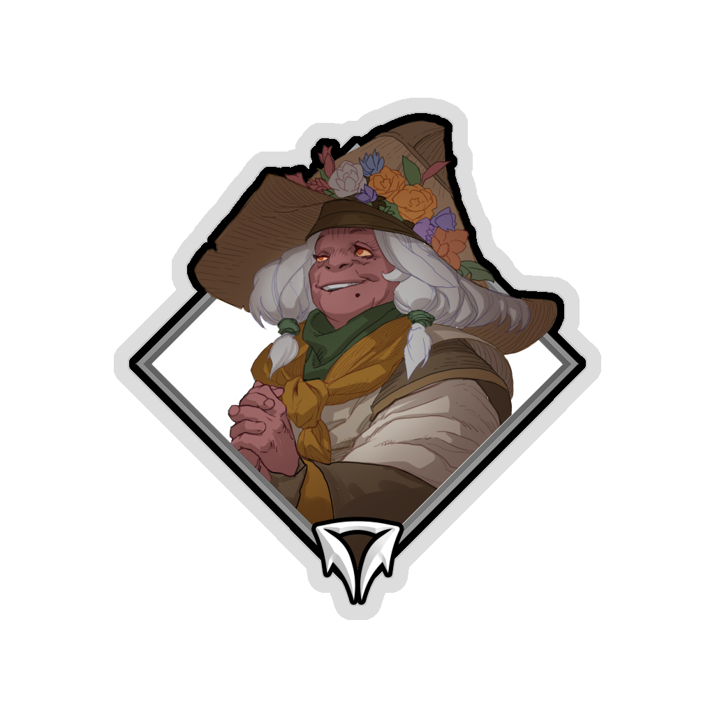 Gold Crownfall Sticker - Sherrid The Matchmaker