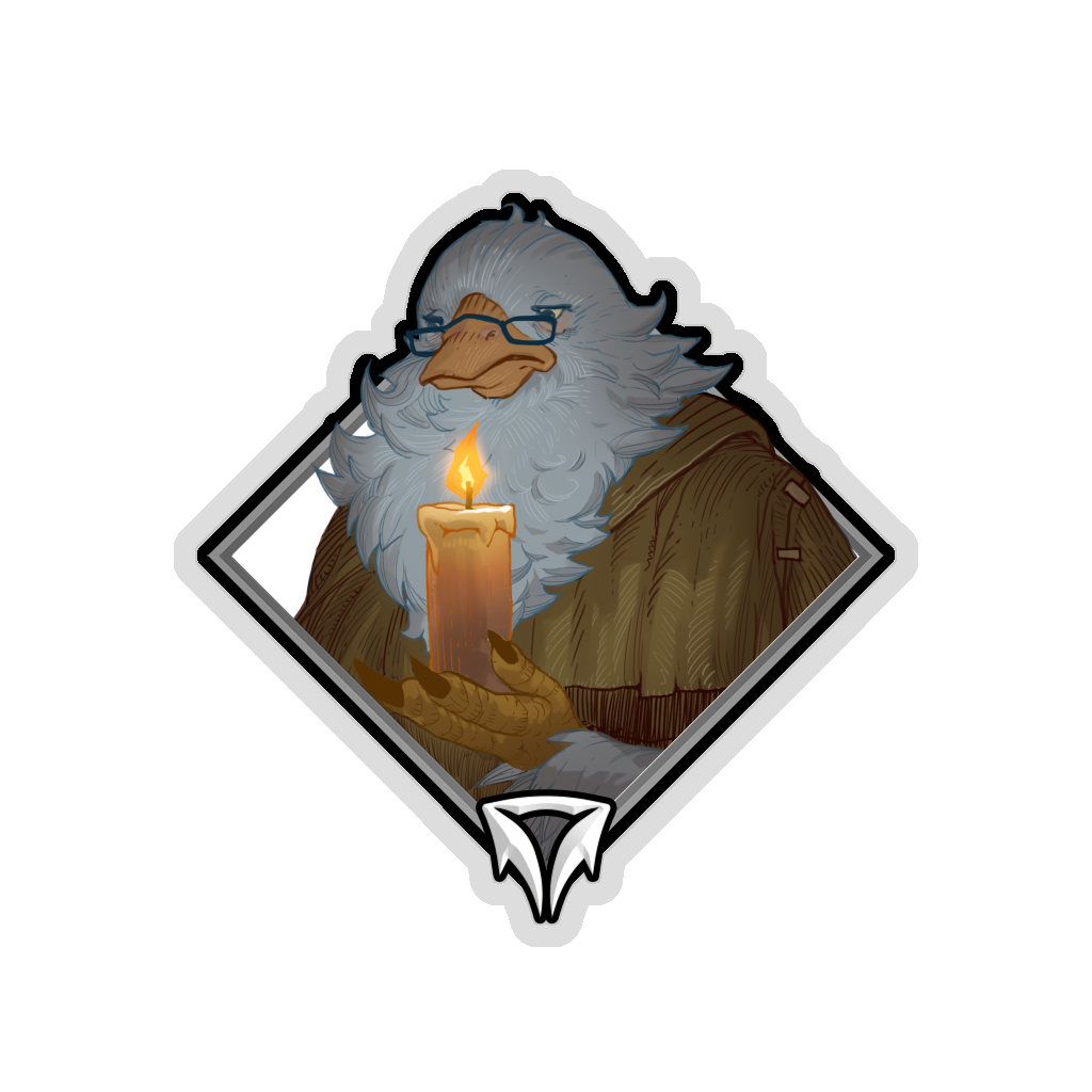 Gold Crownfall Sticker - Fassit the Candlemaker