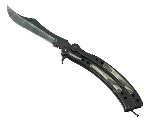 ★ StatTrak™ Butterfly Knife | Black Laminate (Well-Worn)
